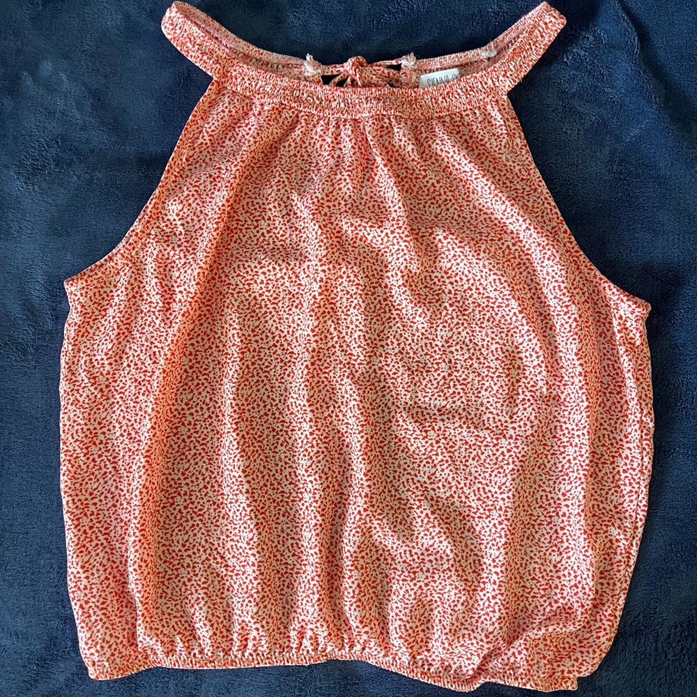 Senna Sky Patterned Halter Blouse